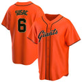 SF.Giants #6 Daniel Susac Player Orange Home Game Jdoa Stitched Jerseys