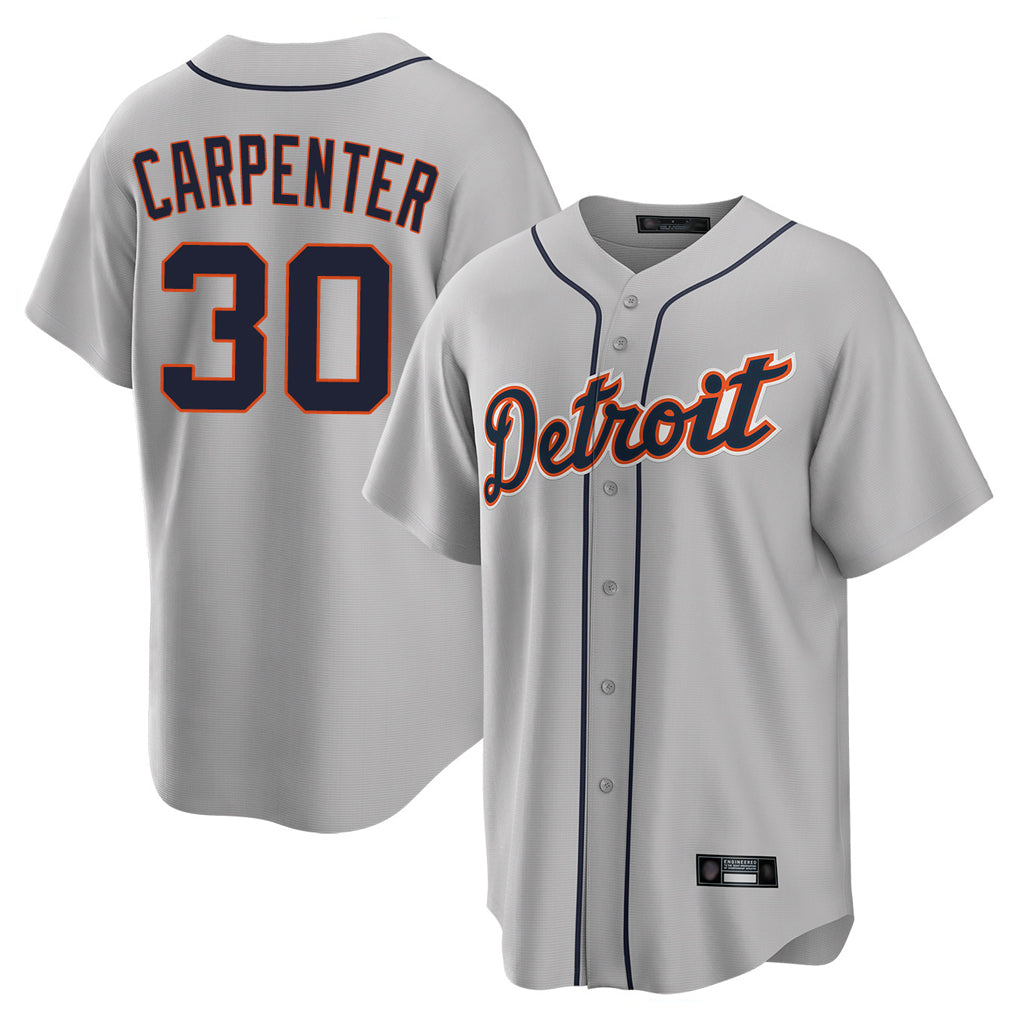 D.Tigers #30 Kerry Carpenter Player Gray Home Game Jdoa Stitched Jerseys