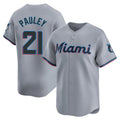 M.Marlins #21 Graham Pauley Player Gray Home Limited Jdoa Stitched Jerseys