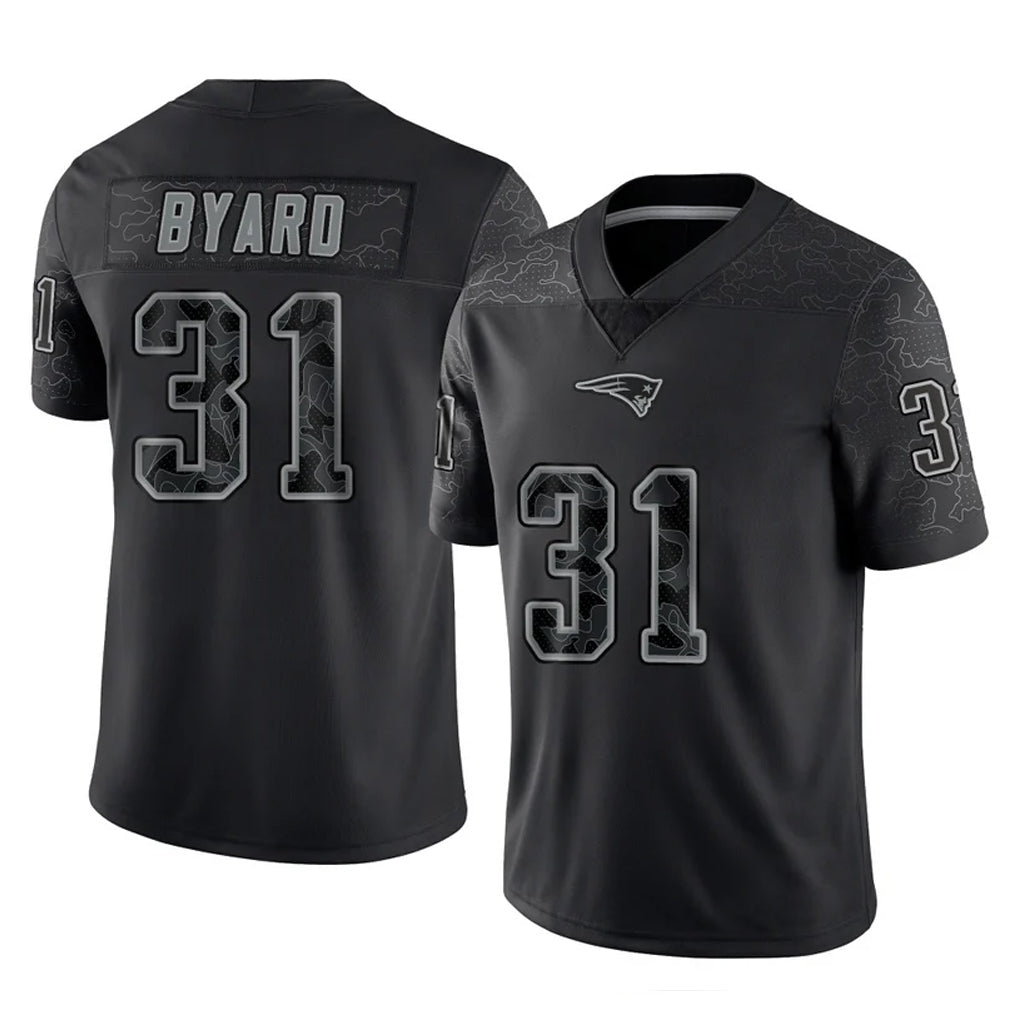 NE.Patriots #31 Kevin Byard Player Black Reflective LImited Home Game Jdoa Stitched Jerseys
