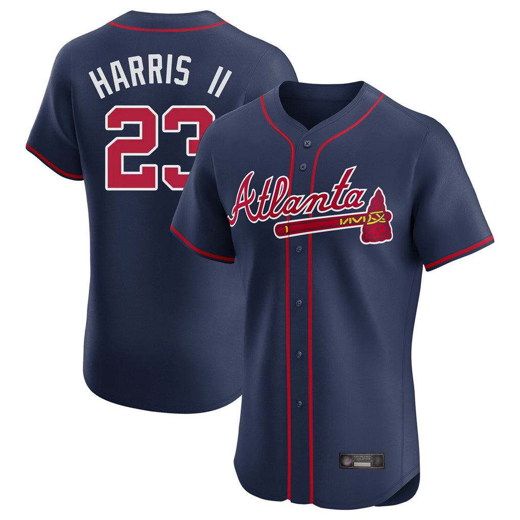 A.Braves #23 Michael Harris II Player Navy Limited Elite Home Game Jdoa Stitched Jerseys