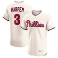 P.Phillies #3 Bryce Harper Player Cream Home Limited Elite Jdoa Stitched Jerseys