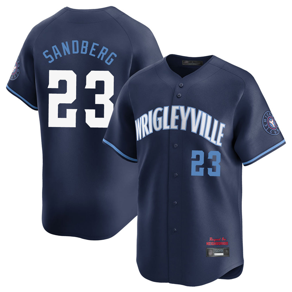 C.Cubs #23 Ryne Sandberg Player Navy City Connect Limited Home Jdoa Stitched Jerseys