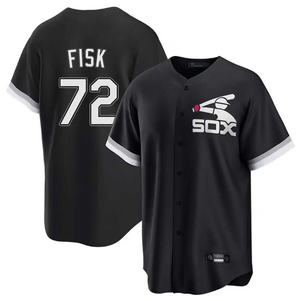 C.White Sox #72 Carlton Fisk Player Black Spring Training Game Jdoa Stitched Jerseys