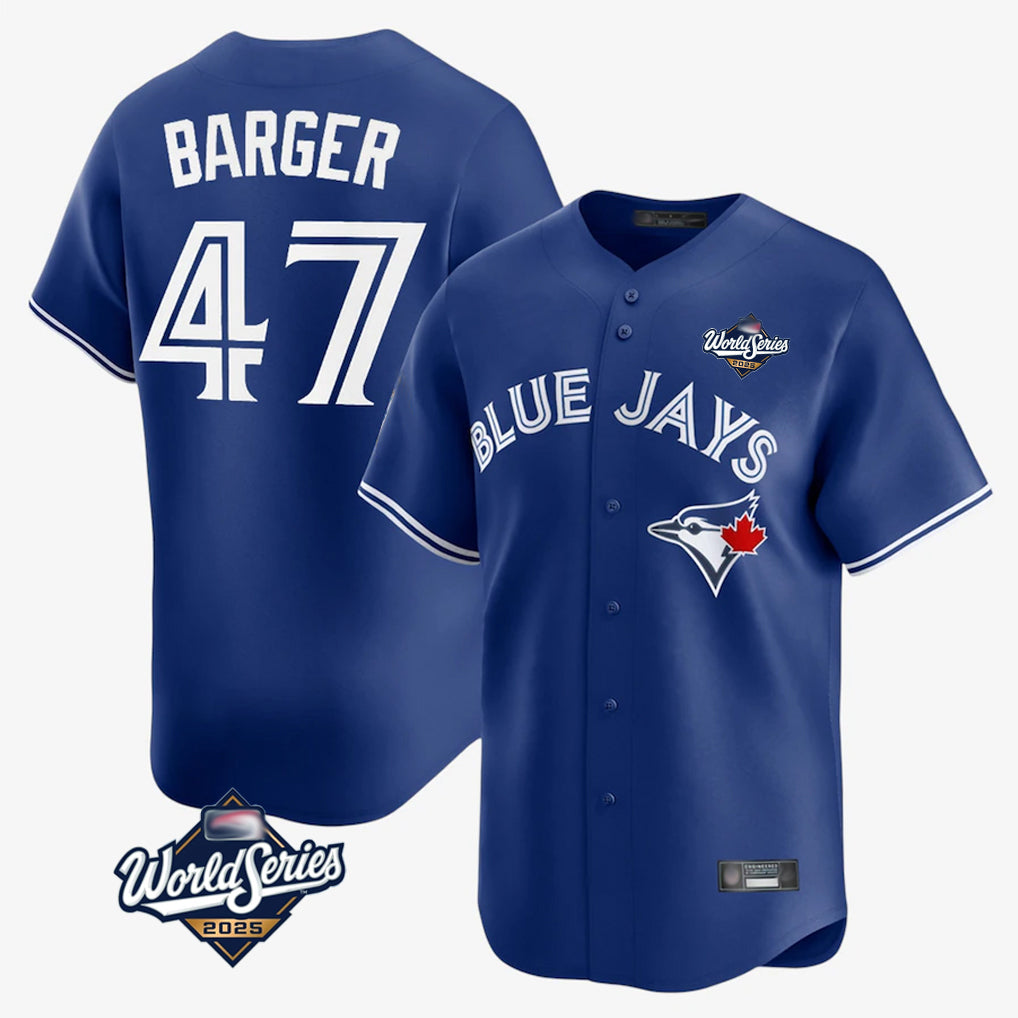 T.Blue Jays #47 Addison Barger Player Navy 2025 World Series Limited Jdoa Stitched Jerseys