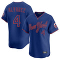 NY.Mets #4 Francisco Alvarez Player Royal T-shirt Home Limited Elite Jdoa Stitched Jerseys