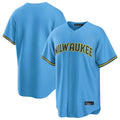 M.Brewers ## Brewers Blank Player Light Blue Road Stadium Game Jdoa Stitched Jerseys