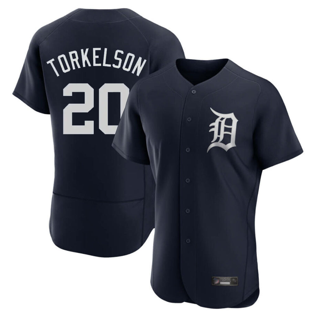D.Tigers #20 Spencer Torkelson Player Navy Limited Elite Home Jdoa Stitched Jerseys
