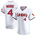 LA.Angels #4 Christian Moore Player White T-shirt Home Limited Jdoa Stitched Jerseys