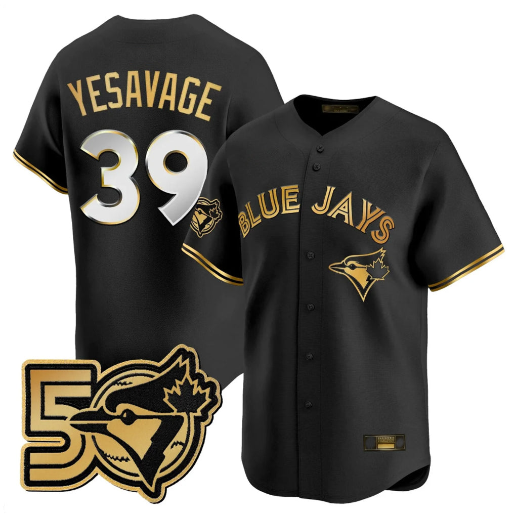 T.Blue Jays #39 Trey Yesavage Player Black 50 Seasons Patch Vapor Premier Limited All Jdoa Stitched Jerseys
