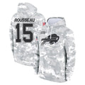 B.Bills #15 Greg Rousseau Player Arctic Camo Salute to Service Hoodies Jdoa Stitched Jerseys