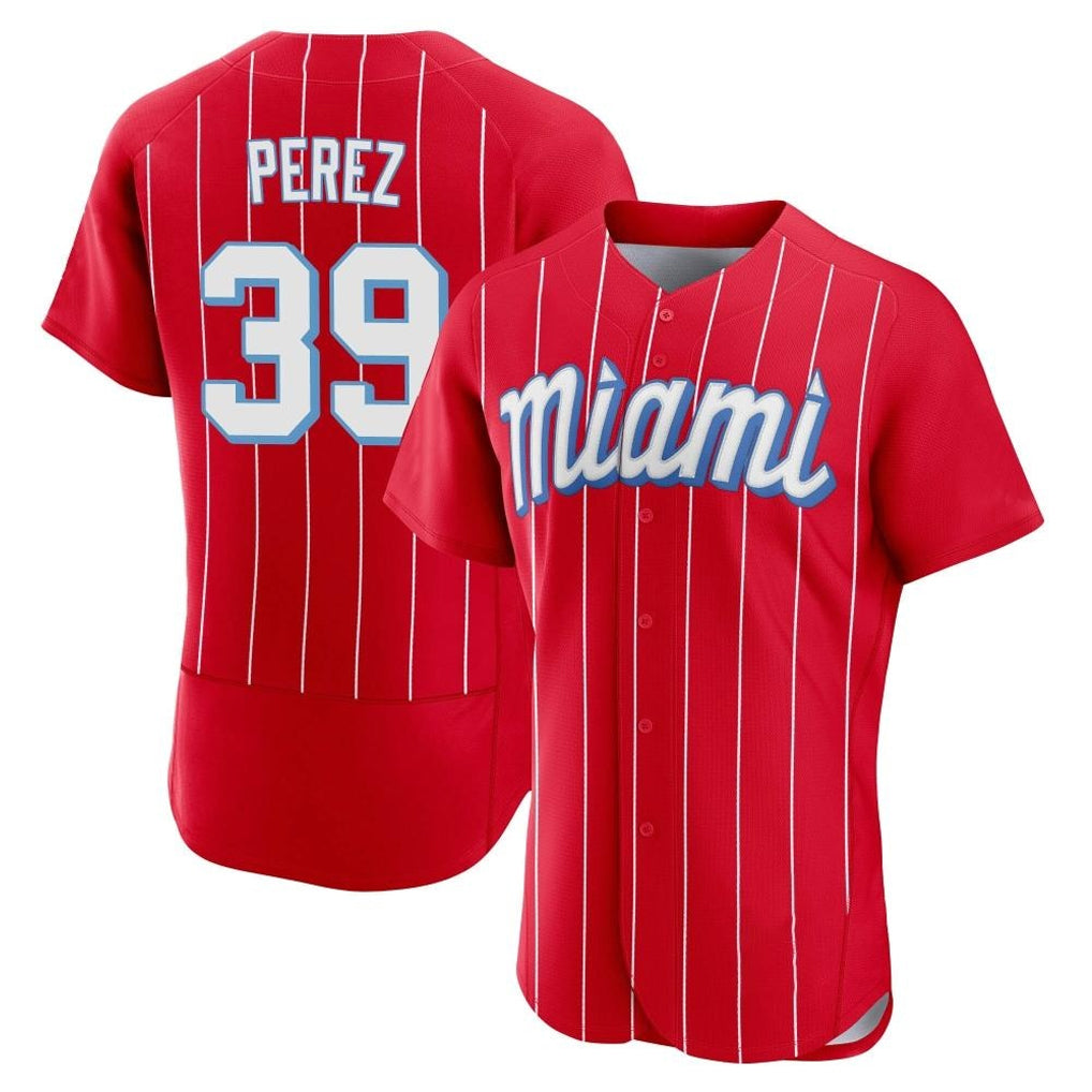 M.Marlins #39 Eury Perez Player Red City Connect Home Limited Elite Jdoa Stitched Jerseys
