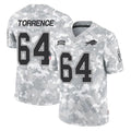 B.Bills #64 O'Cyrus Torrence Player Arctic Camo Salute to Service Limited Game Jdoa Stitched Jerseys