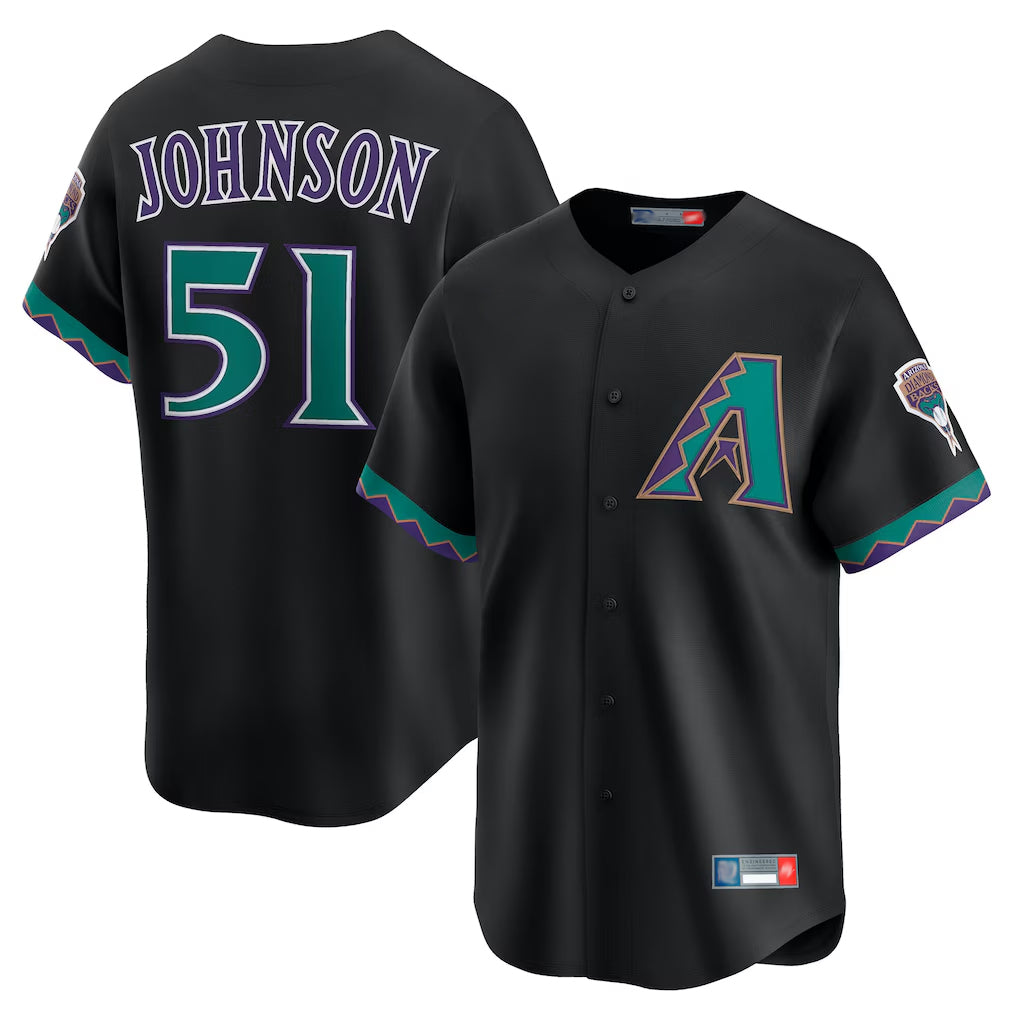 A.Diamondbacks #51 Randy Johnson Player Black Throwback Cooperstown Collection Limited Jdoa Stitched Jerseys