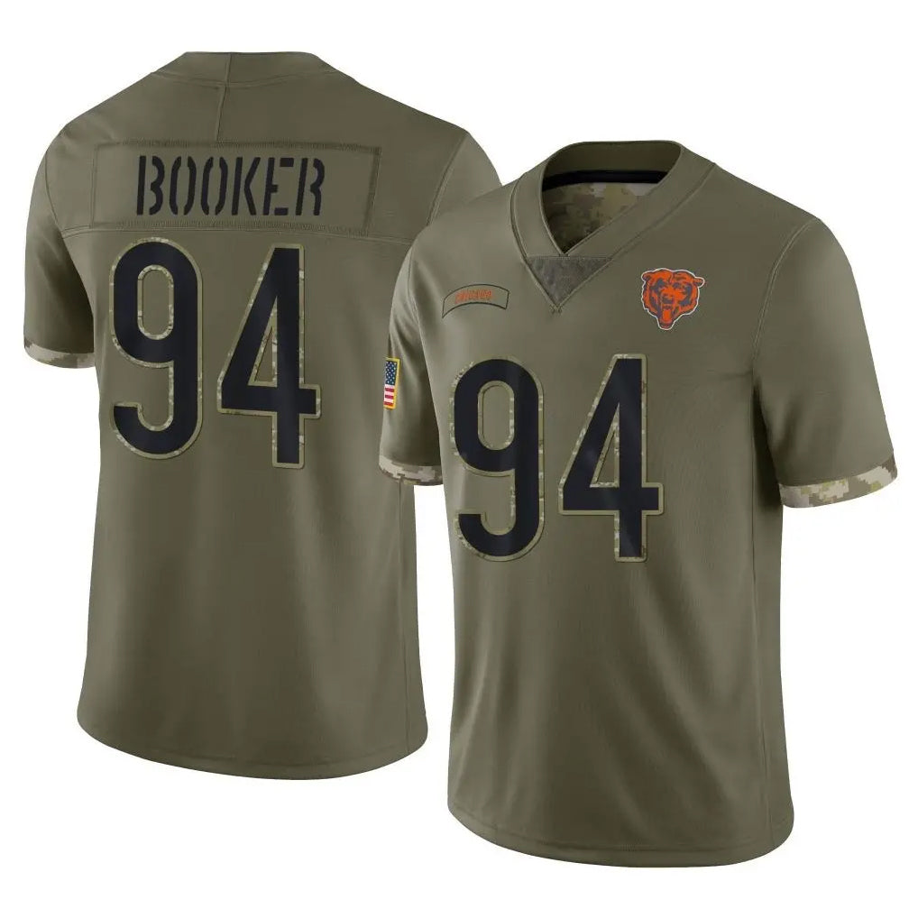 C.Bears #94 Austin Booker Player Olive Salute to Service Limited Game Jdoa Stitched Jerseys