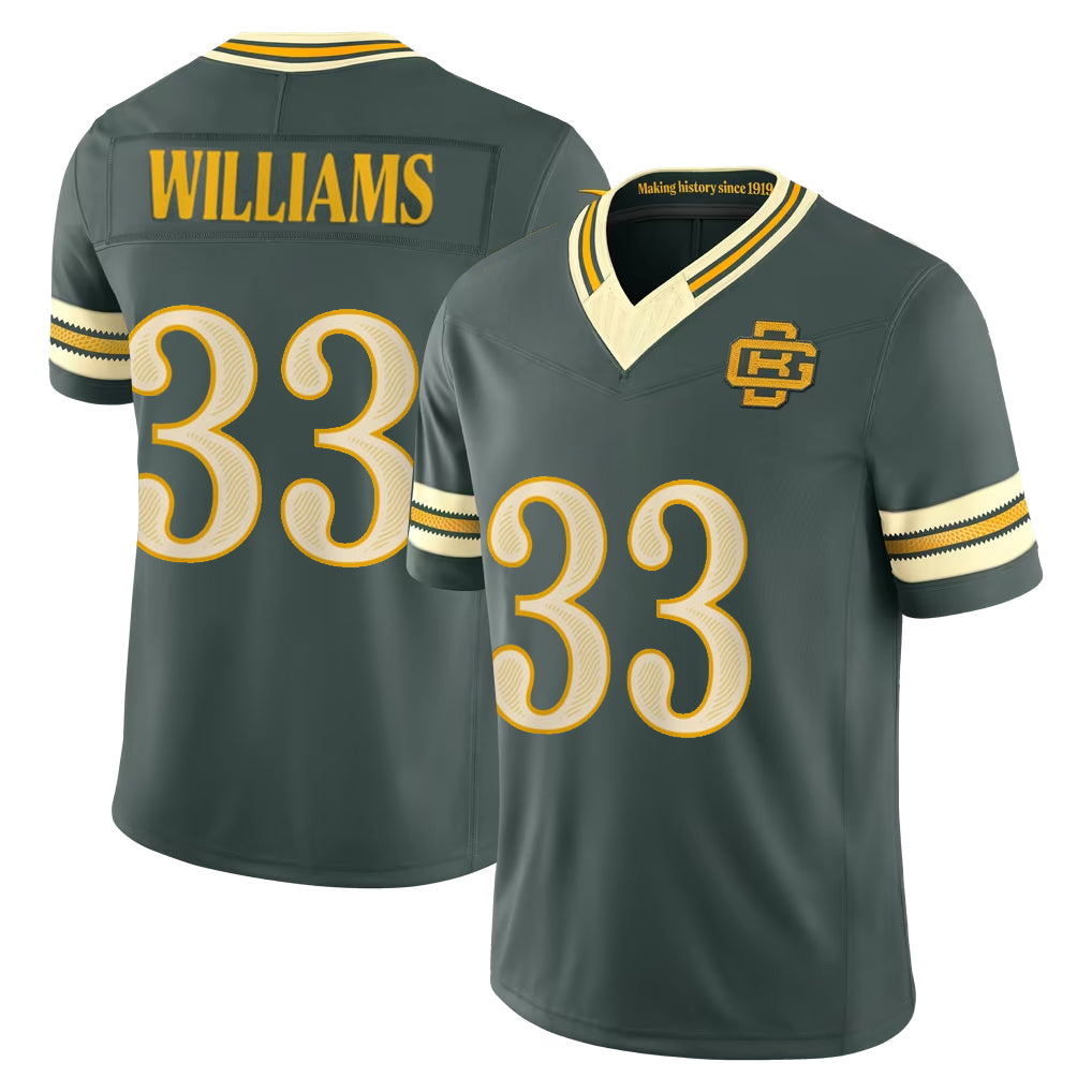 GB.Packers #33 Evan Williams Player Green Limited 2026 Rivalries Collection Home Game Jdoa Stitched Jerseys