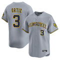 M.Brewers #3 Joey Ortiz Player Gray Home Limited Jdoa Stitched Jerseys
