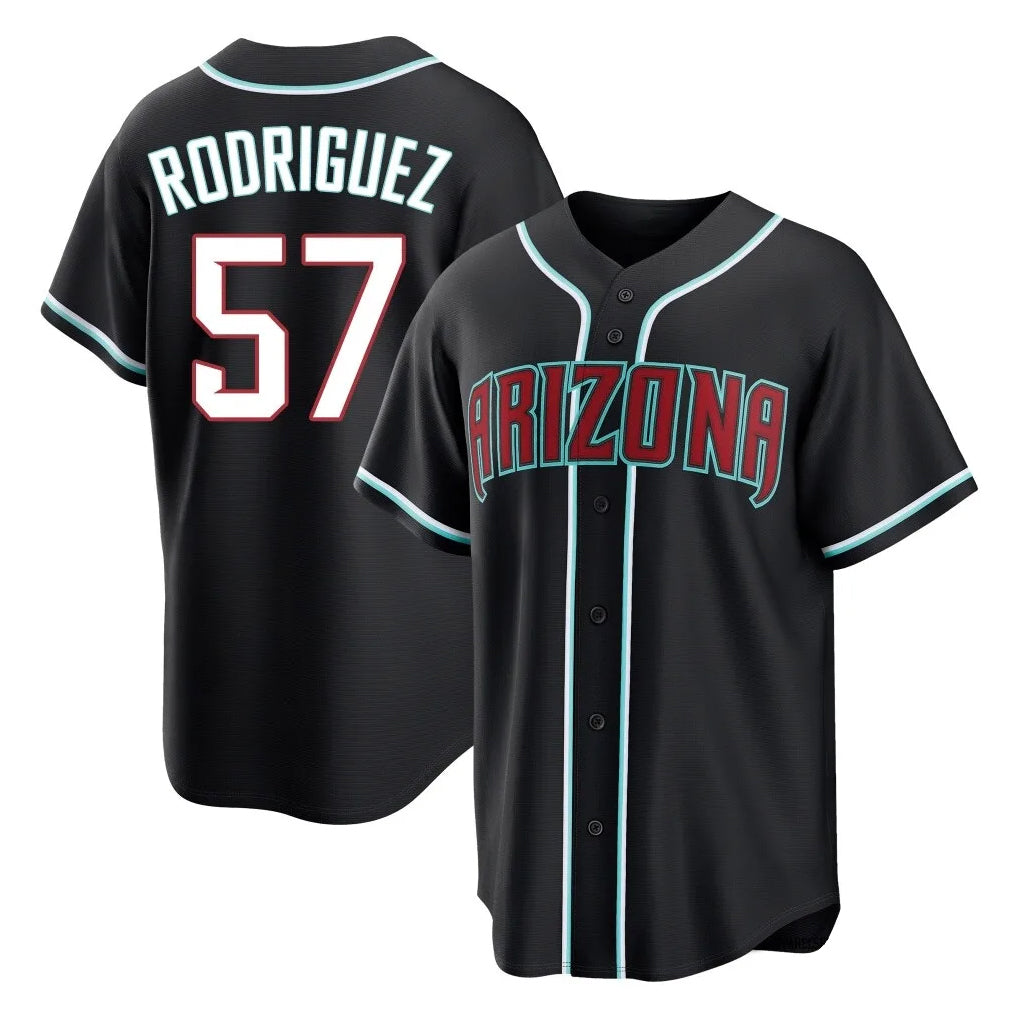 A.Diamondbacks #57 Eduardo Rodriguez Player Black Home Game Jdoa Stitched Jerseys
