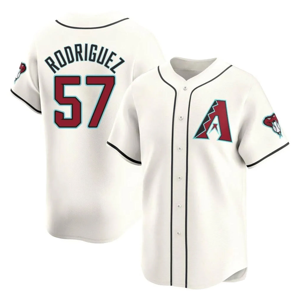A.Diamondbacks #57 Eduardo Rodriguez Player Cream Limited Home Game Jdoa Stitched Jerseys