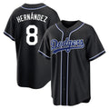 LA.Dodgers #8 Enrique Hern¨¢ndez Player Black Carbon Limited Home Jdoa Stitched Jerseys