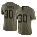 C.Panthers #30 Chuba Hubbard Player Olive Salute to Service Game Jdoa Stitched Jerseys