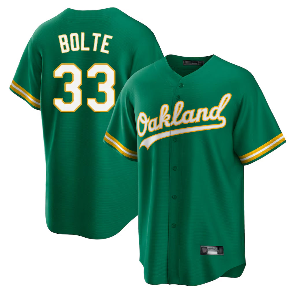 Athletics #33 Henry Bolte Player Kelly Green Home Game Jdoa Stitched Jerseys