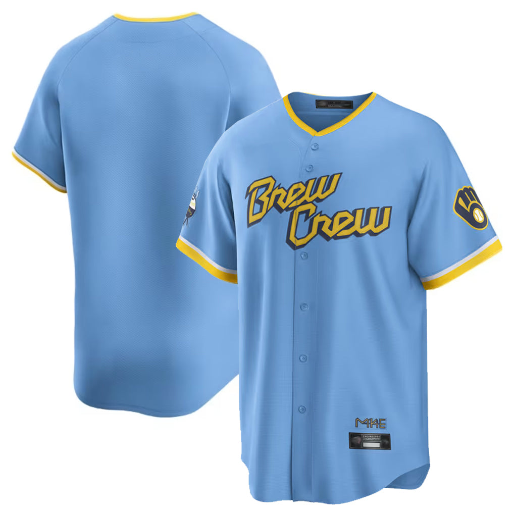 M.Brewers ## Brewers Blank Player Light Blue City Connect Home Game Jdoa Stitched Jerseys
