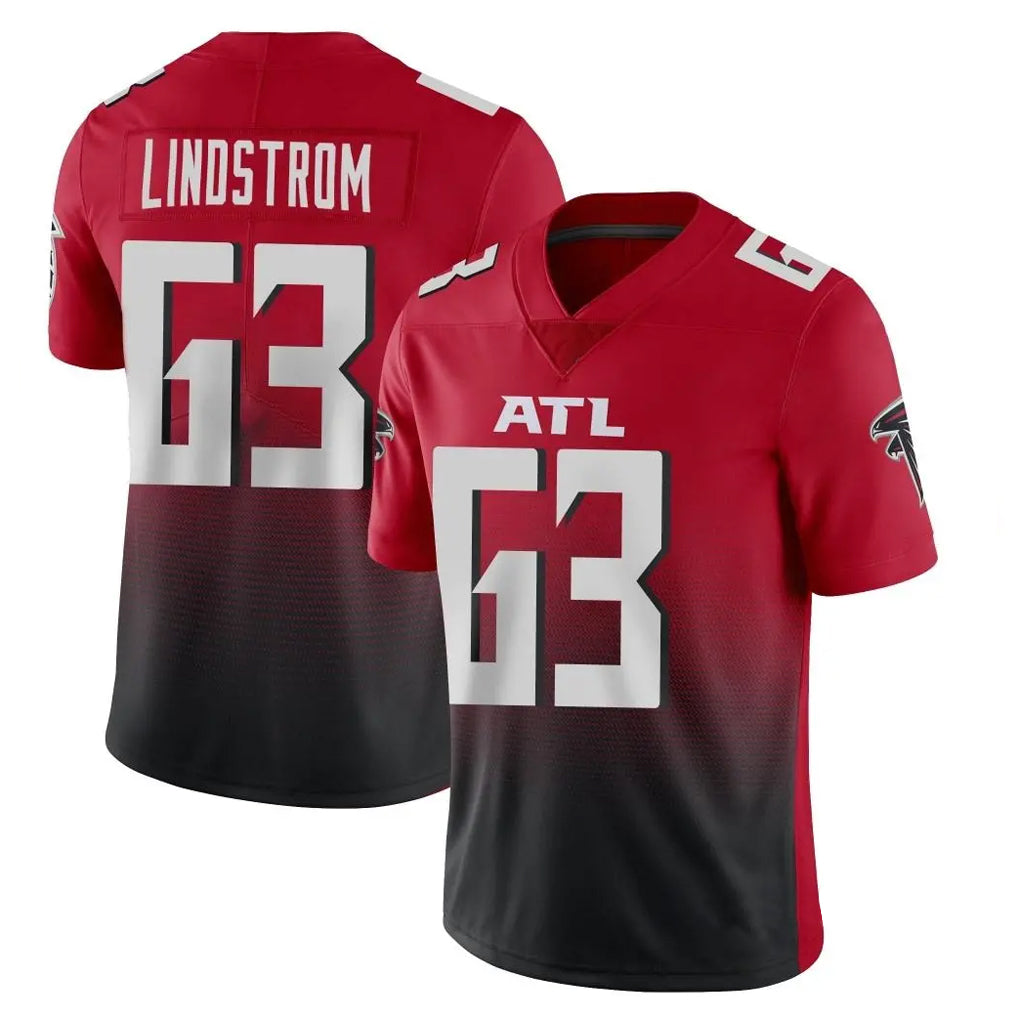 A.Falcons #63 Chris Lindstrom Player Red Vapor Untouchable Limited Home Game Jdoa Stitched Jerseys