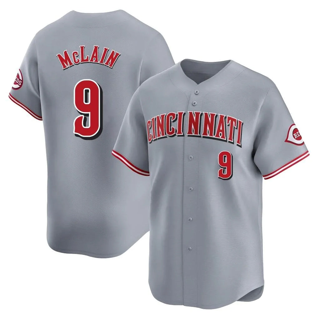 C.Reds #9 Matt McLain Player Gray Home Limited Jdoa Stitched Jerseys