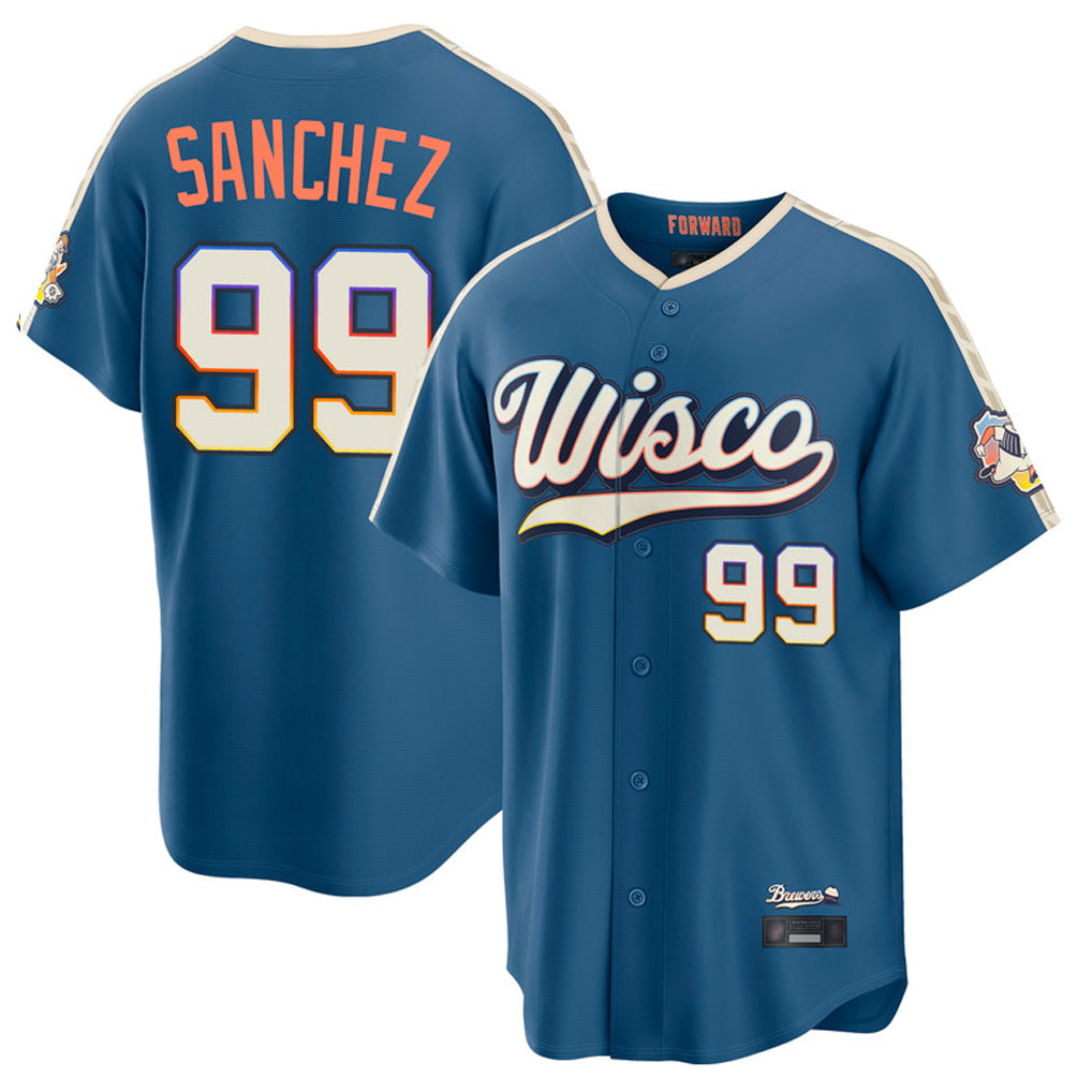 M.Brewers #99 Gary Sanchez Player Blue 2026 City Connect Home Game Jdoa Stitched Jerseys