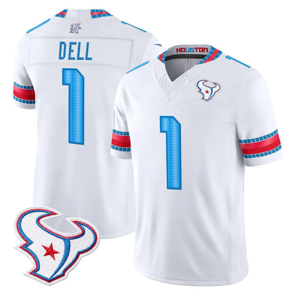 H.Texans #1 Tank Dell Player Whtie 2026 Rivalries Vapor Limited Home Game Jdoa Stitched jerseys
