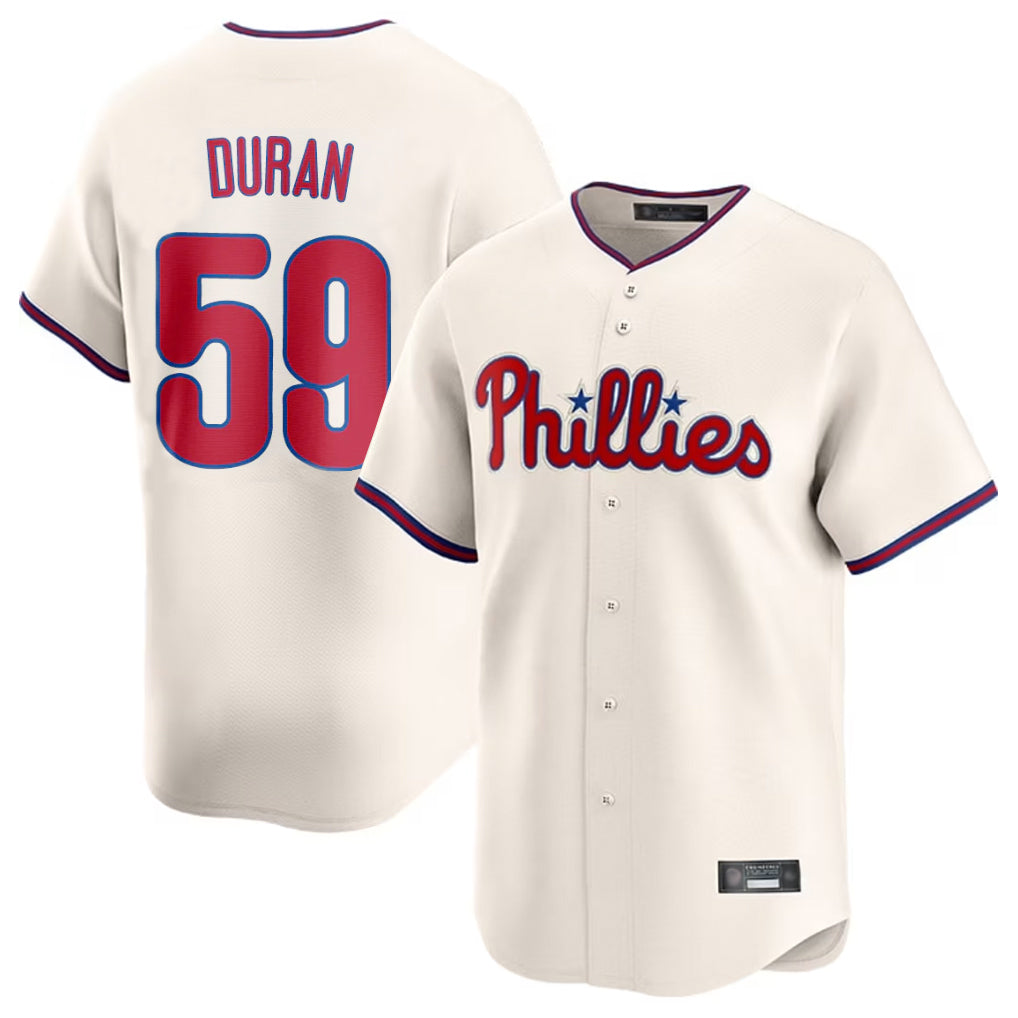 P.Phillies #59 Jhoan Duran Player Cream Home Limited Jdoa Stitched Jerseys
