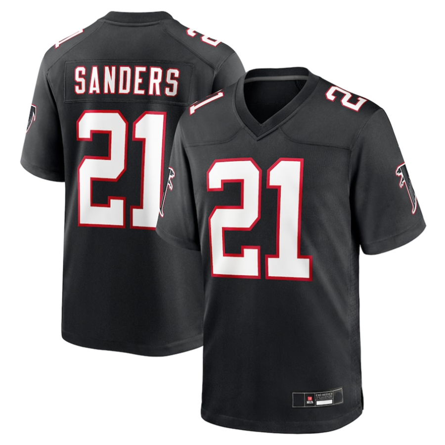 A.Falcons #21 Deion Sanders Black Player Game Jdoa Stitched Jerseys