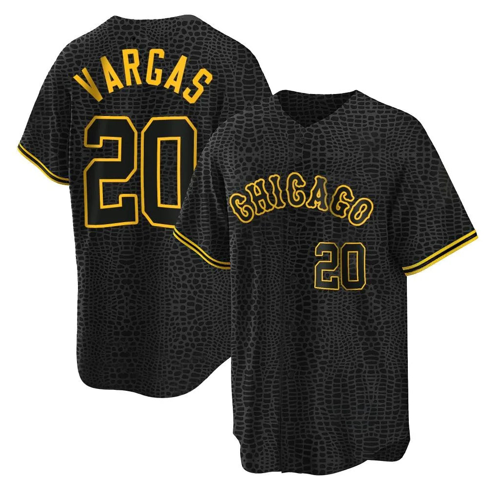 C.White Sox #20 Miguel Vargas Player Black Snake Skin City Home Game Jdoa Stitched Jerseys