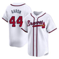 A.Braves #44 Hank Aaron Player White Limited Home Game Jdoa Stitched Jerseys