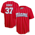 M.Marlins #37 Anthony Bender Player Red City Connect Home Game Jdoa Stitched Jerseys