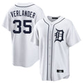 D.Tigers #35 Justin Verlander Player White Home Game Jdoa Stitched Jerseys