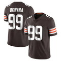 C.Browns #99 Julian Okwara Player Brown Color Vapor Untouchable Limited Home Game Jdoa Stitched Jerseys