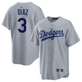 LA.Dodgers #3 Edwin D¨ªaz Player Gray Game Jdoa Stitched Jerseys