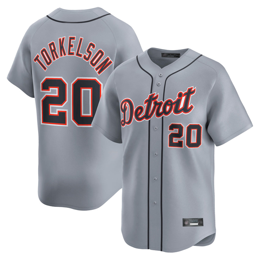 D.Tigers #20 Spencer Torkelson Player Gray Home Limited Jdoa Stitched Jerseys