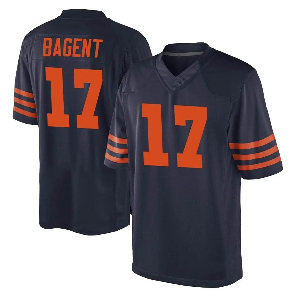 C.Bears #17 Tyson Bagent Player Navy Blue Alternate Game Jdoa Stitched Jerseys