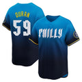P.Phillies #59 Jhoan Duran Player Blue City Connect Home Limited Jdoa Stitched Jerseys