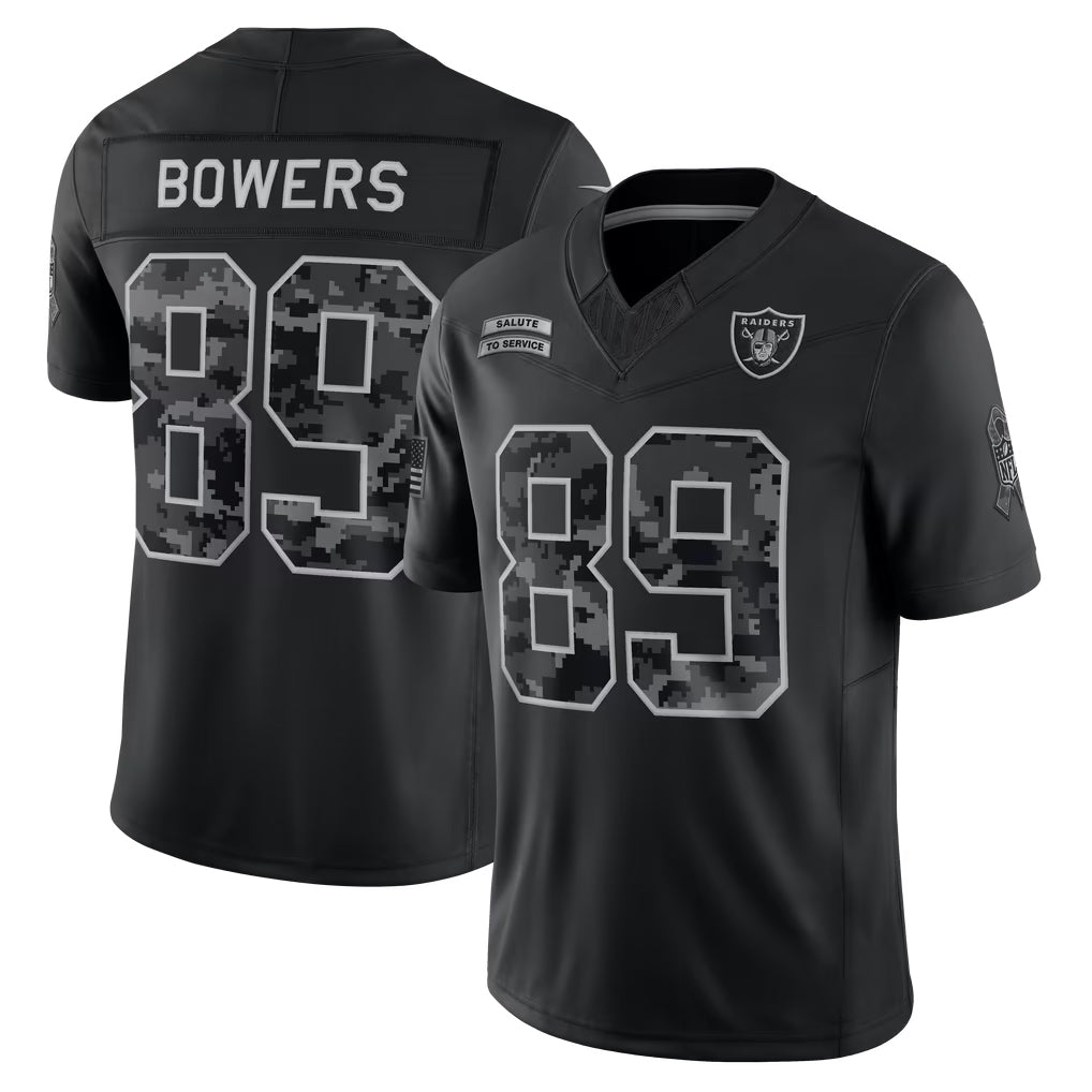 Hdoa LV.Raiders #89 Brock Bowers Player Black Limited 2026 Salute to Service Home Game Stitched Jerseys
