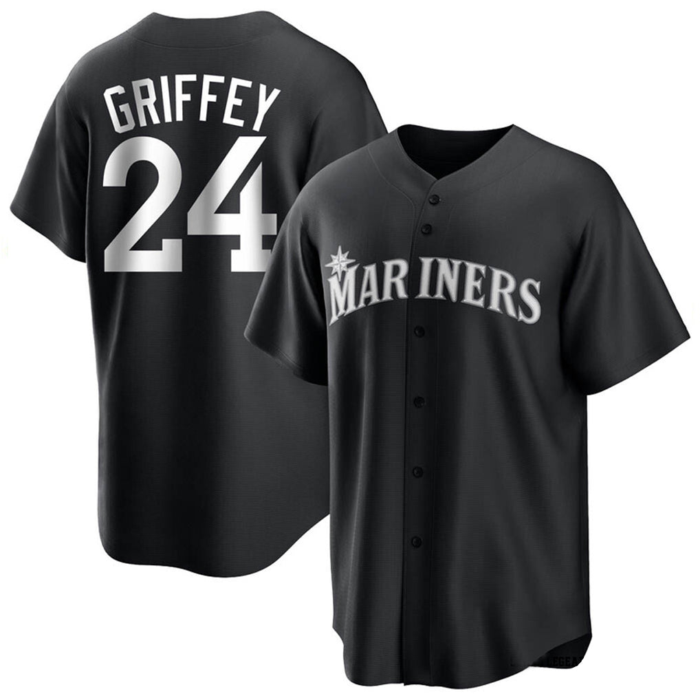 S.Mariners #24 Ken Griffey Jr Player Black Home Limited Jdoa Stitched Jerseys