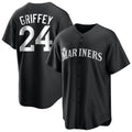 S.Mariners #24 Ken Griffey Jr Player Black Home Limited Jdoa Stitched Jerseys