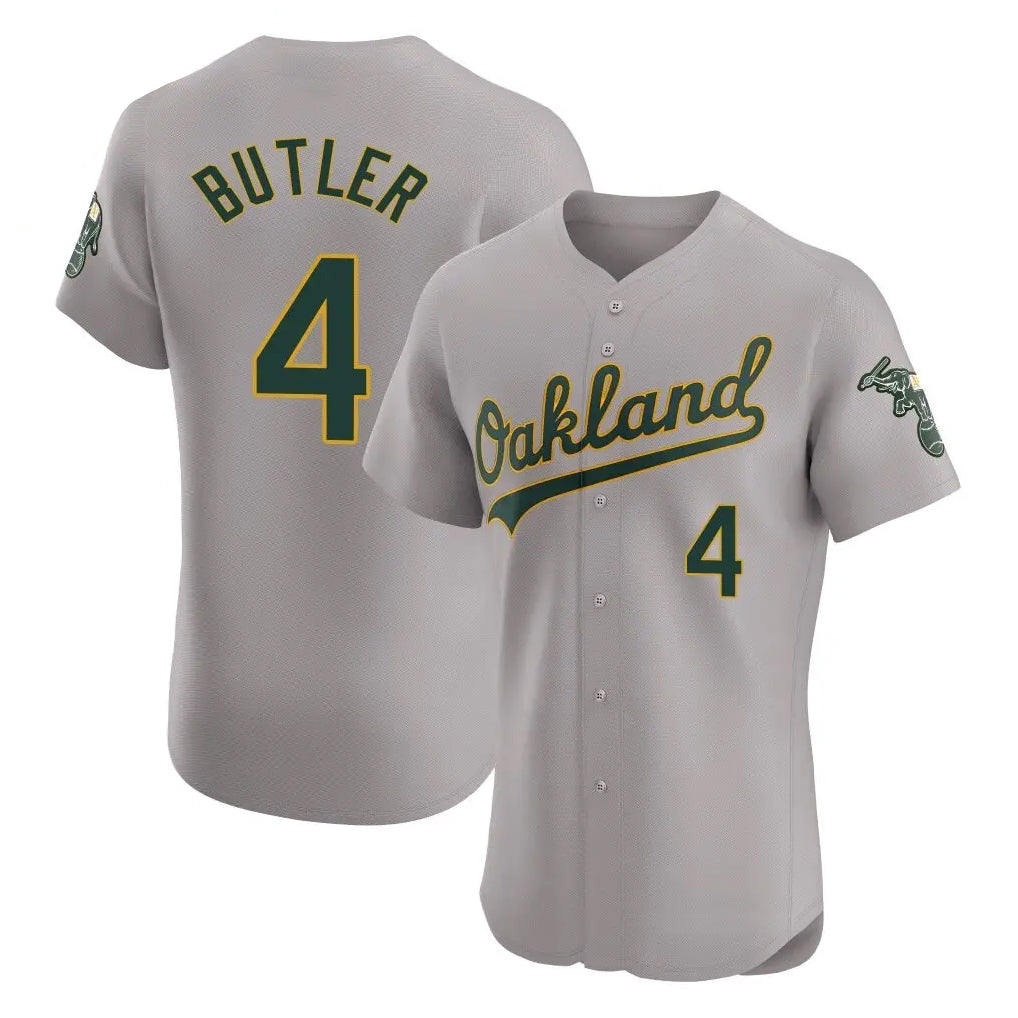 Athletics #4 Lawrence Butler Player Gray Road Limited Elite Home Game Jdoa Stitched Jerseys