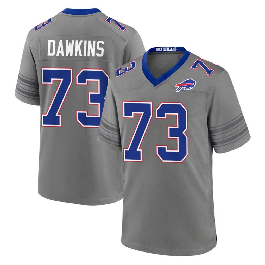 B.Bills #73 Dion Dawkins Player Gray Nickel City Home Game Jdoa Stitched Jerseys