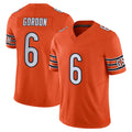 C.Bears #6 Kyler Gordon Player Orange Vapor F.U.S.E. Limited Home Game Jdoa Stitched Jerseys