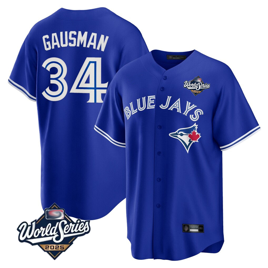 T.Blue Jays #34 Kevin Gausman Player Royal 2025 World Series Limited Jdoa Stitched Jerseys
