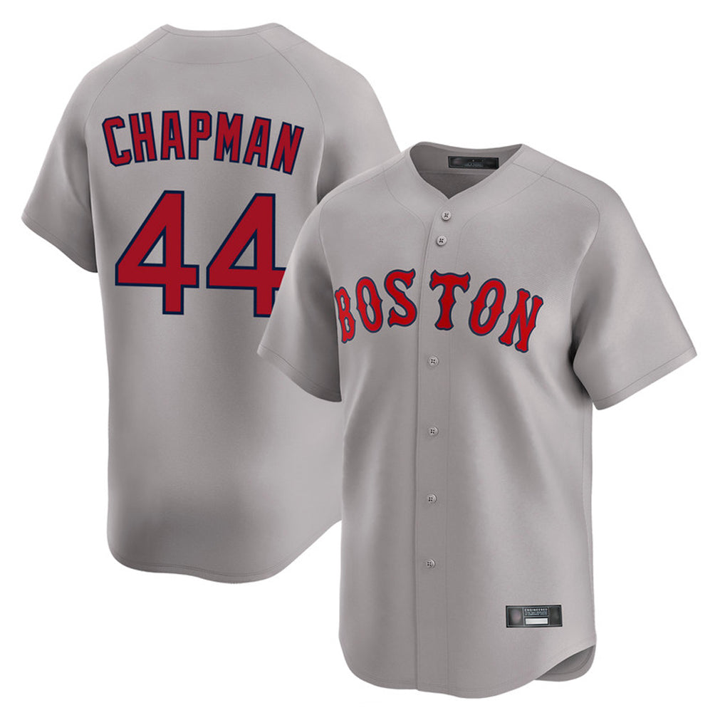 B.Red Sox #44 Aroldis Chapman Player Gray Road Limited Home Game Jdoa Stitched Jerseys